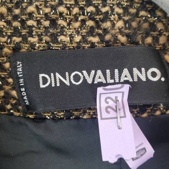 Vintage Womens Wool Blend Tweed Blazer Sz 10 Brown Black with Gold Shimmer Italy - Picture 3 of 14